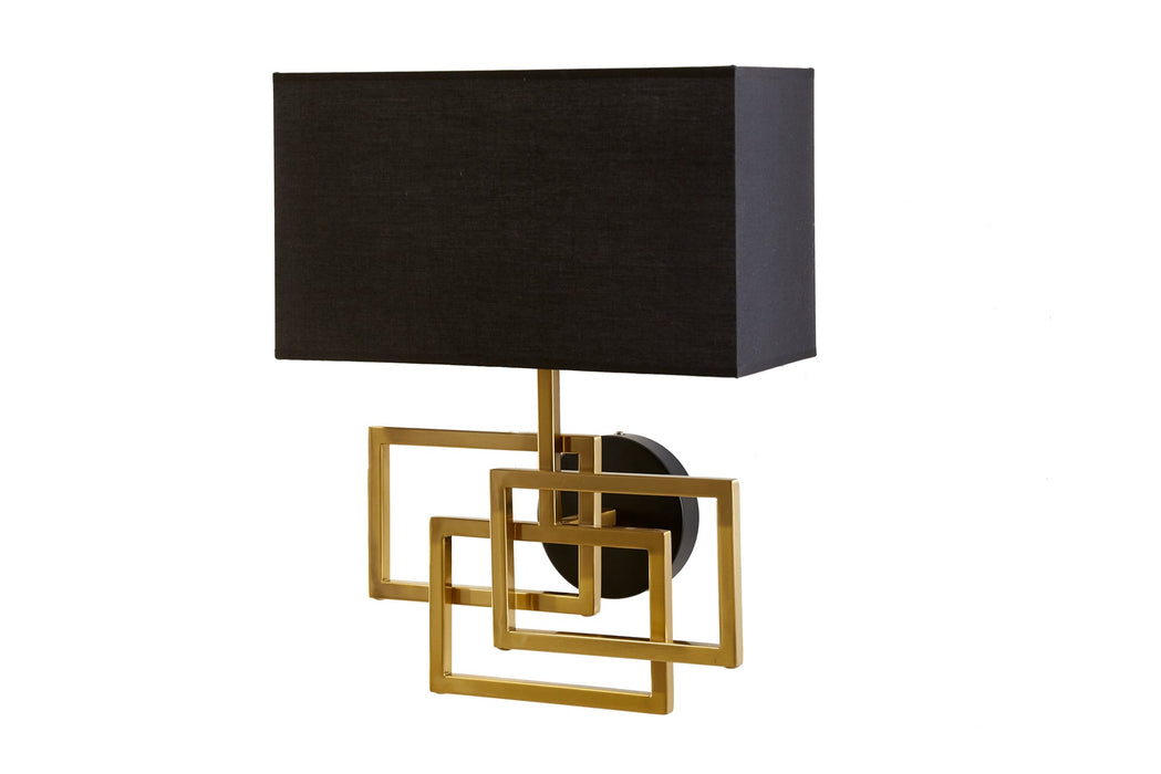 Wandleuchte Canvas gold schwarzer Schirm