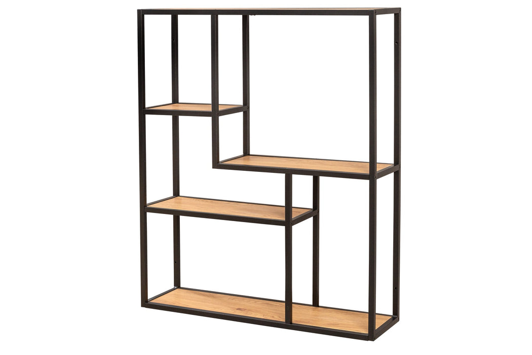 Wandregal Sleek Line 90cm Wildeiche schwarz