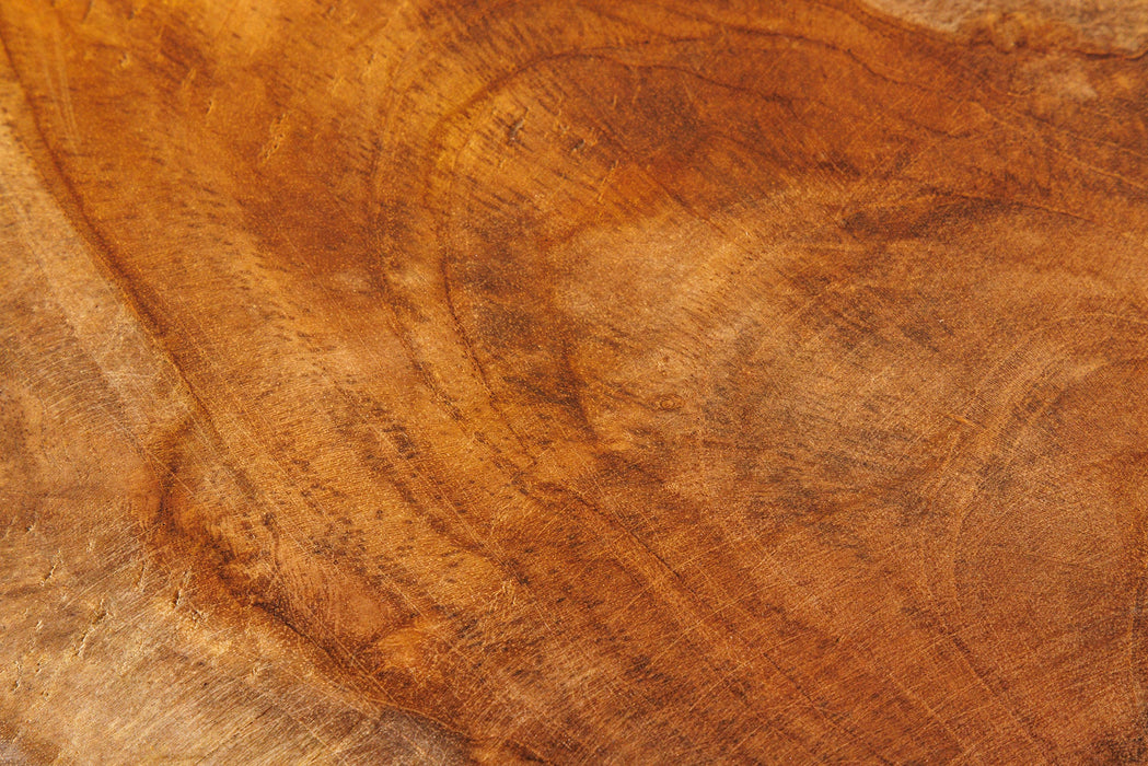 Tischleuchte HYPNOTIC 50cm Lampenschirm beige Teakholz natur
