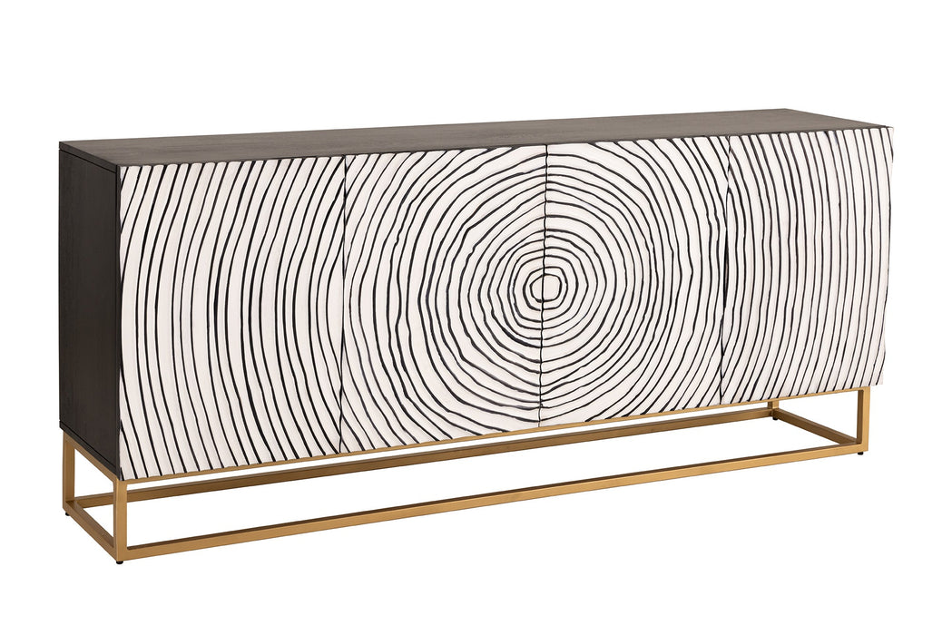 Sideboard Val Müstair 177cm schwarz weiß gold