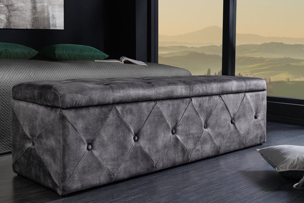 Bank Extravagancia 140 cm Mikrofaser antikgrau