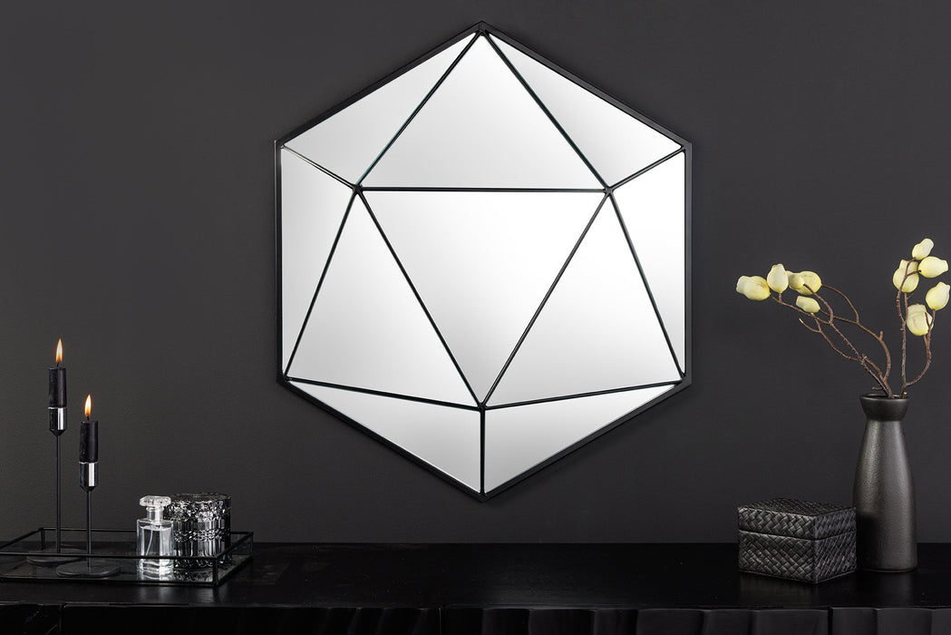 Wandspiegel Diamant 60cm schwarz