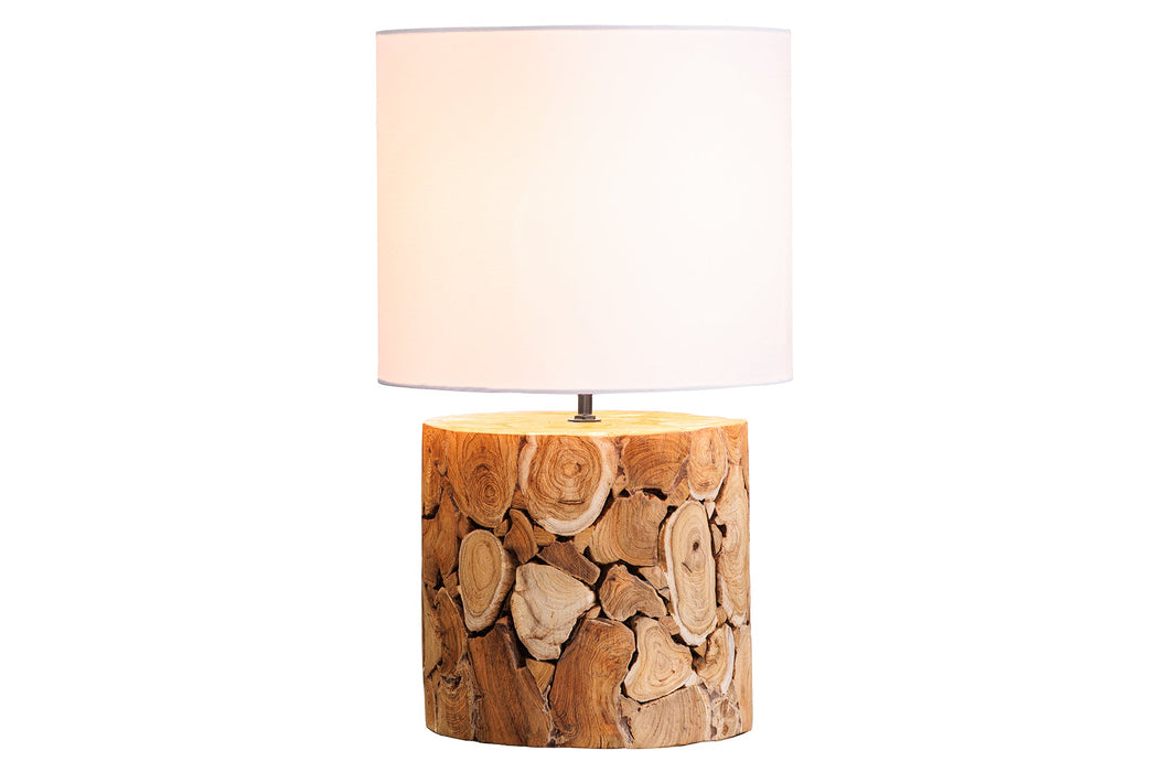 Tischleuchte Log 45cm recyceltes Akazienholz