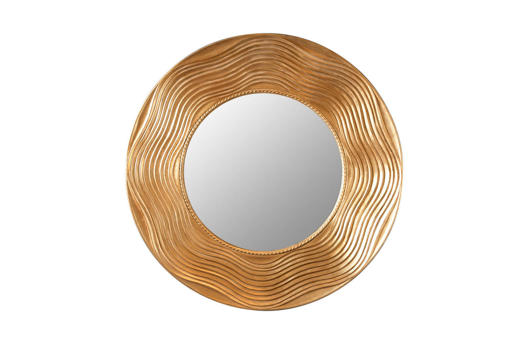 Wandspiegel Circula 100cm Paulownia Holz rund gold