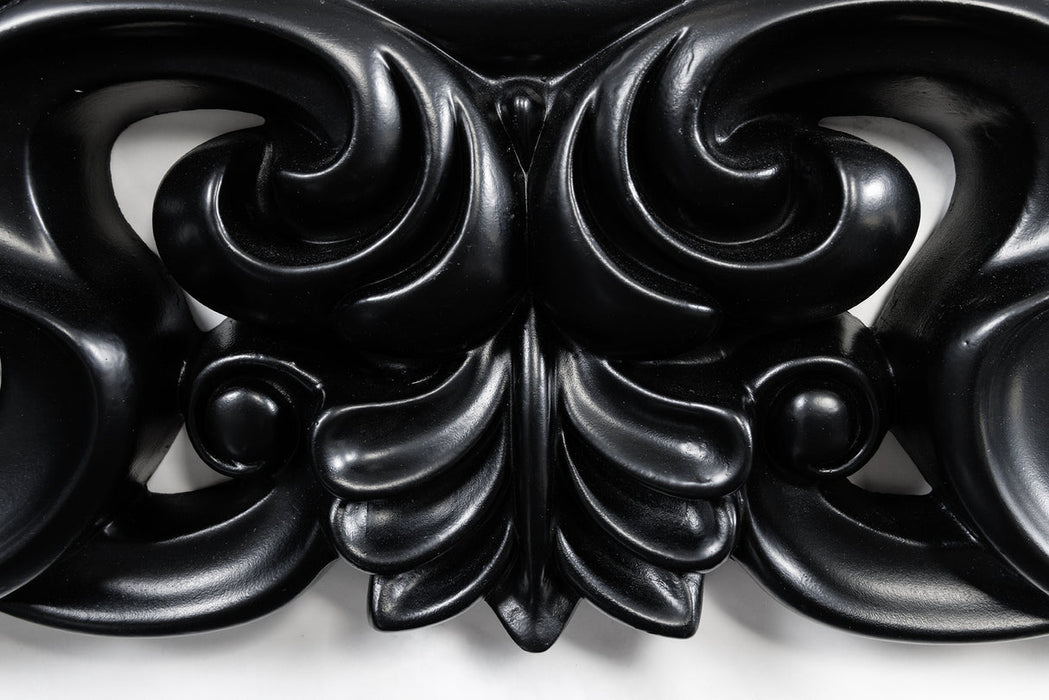 Wandspiegel Florence 180cm Polyresin matt schwarz im Barockstil