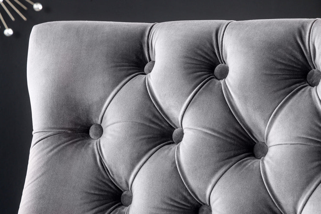 Sofabank Palace Prestige 165cm mit Löwenkopf Samt grau