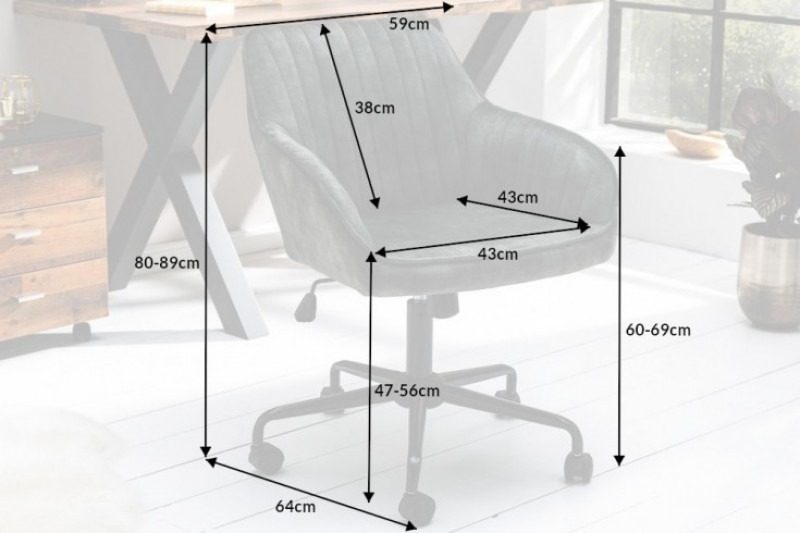 Bürostuhl Rom grün Samt Armlehne