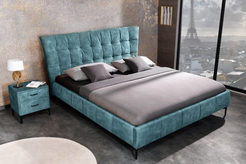 Bett Miami 160x200cm petrol Samt