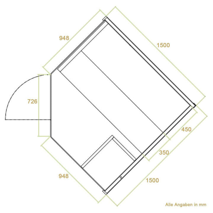 Saunakabine Locarno Premium - Für 3 Personen