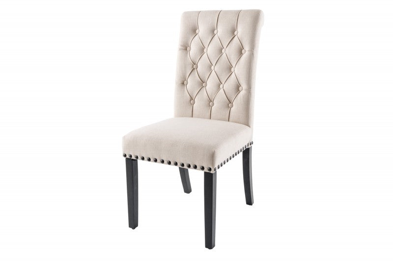 Stuhl Fortress Strukturstoff beige schwarz