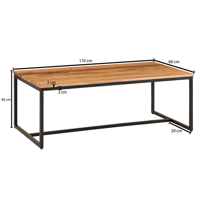 Couchtisch 110x60x40cm - Massivholz - Mango
