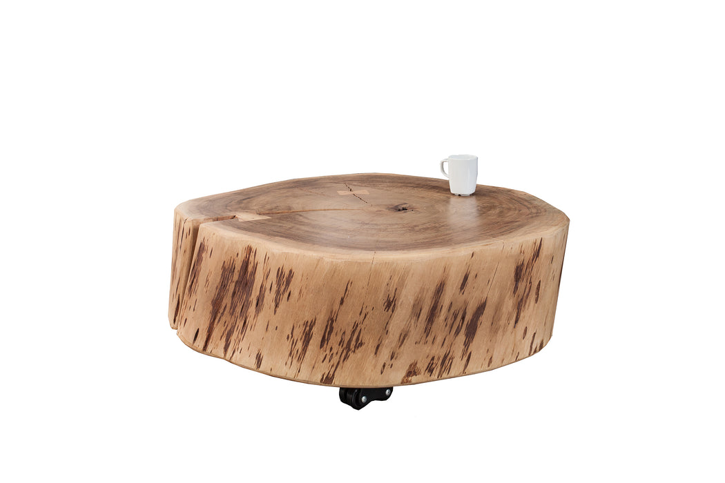 Couchtisch Bali 60cm Akazie Rollen