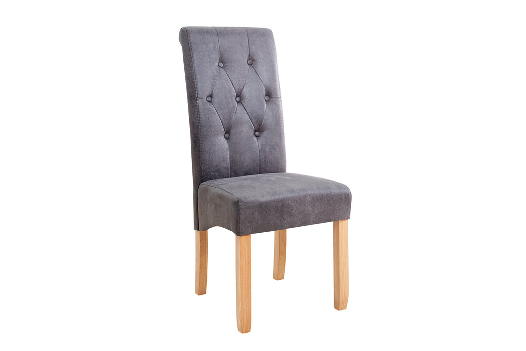Stuhl Villa Mocha Nackenrolle grau Antik