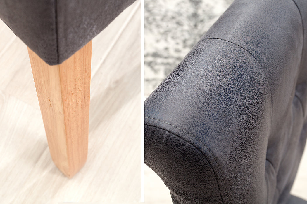 Stuhl Villa Mocha Nackenrolle grau Antik
