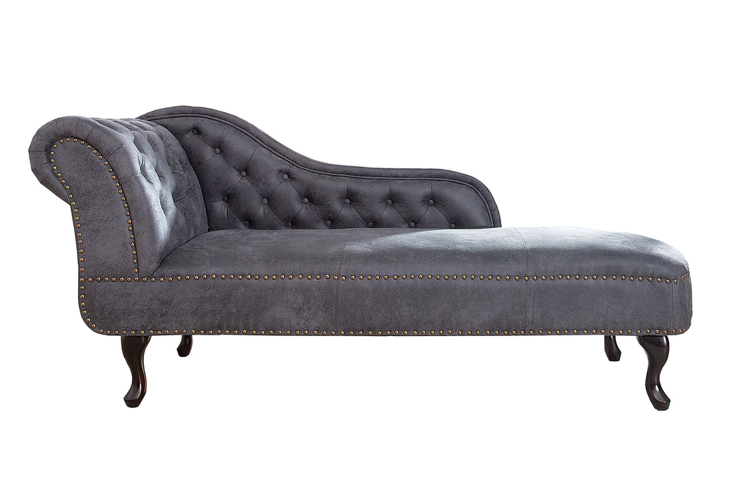 Recamiere Chesterfield grau Antik Look