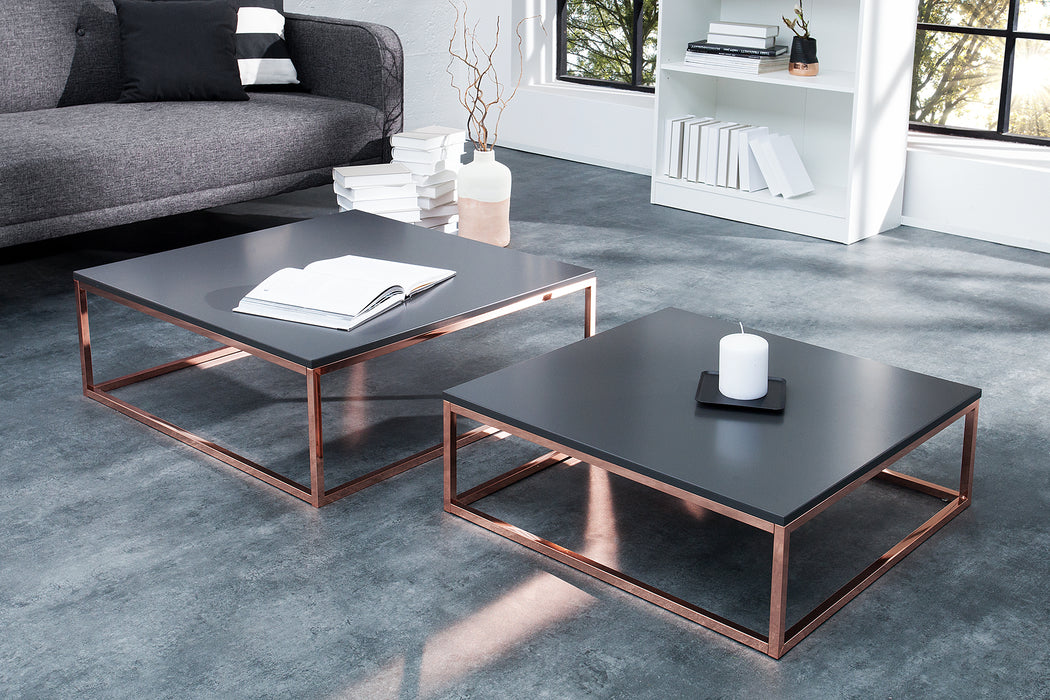 Couchtisch Jura 2er Set anthrazit kupfer