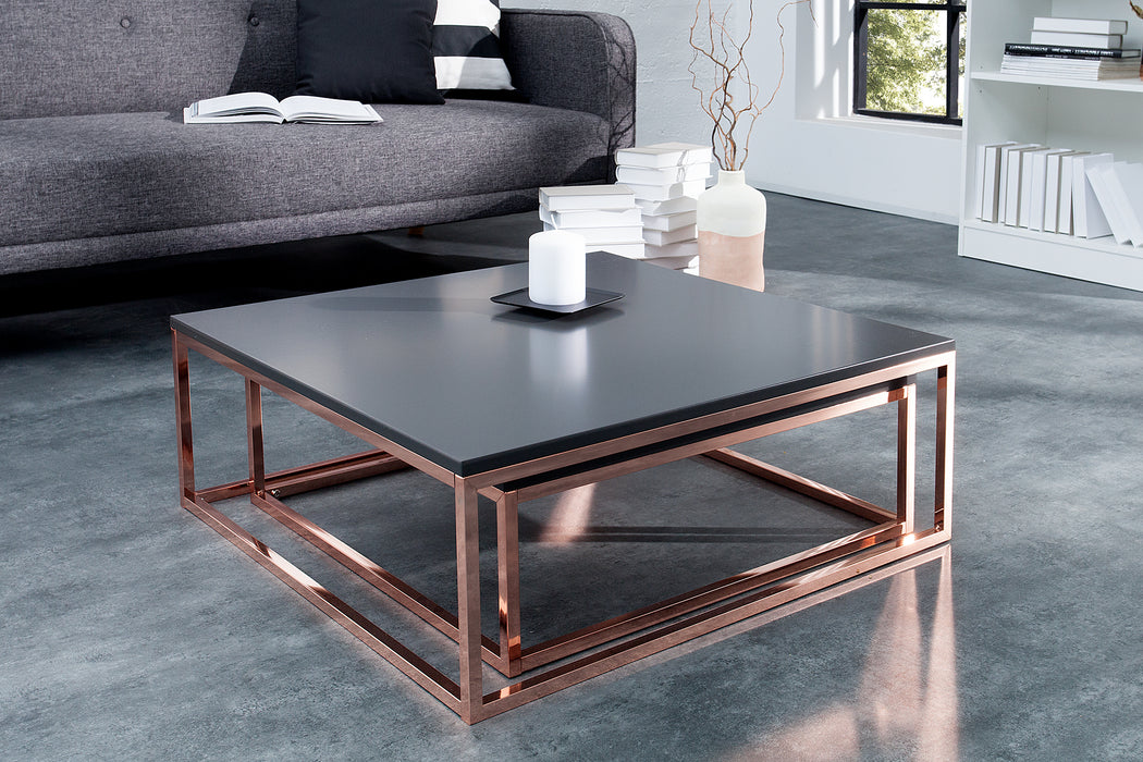 Couchtisch Jura 2er Set anthrazit kupfer