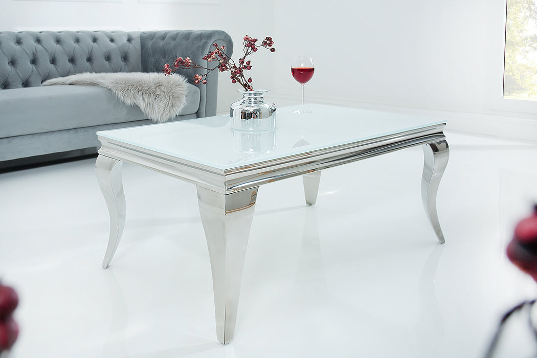 Couchtisch Barock 100cm weiss silber
