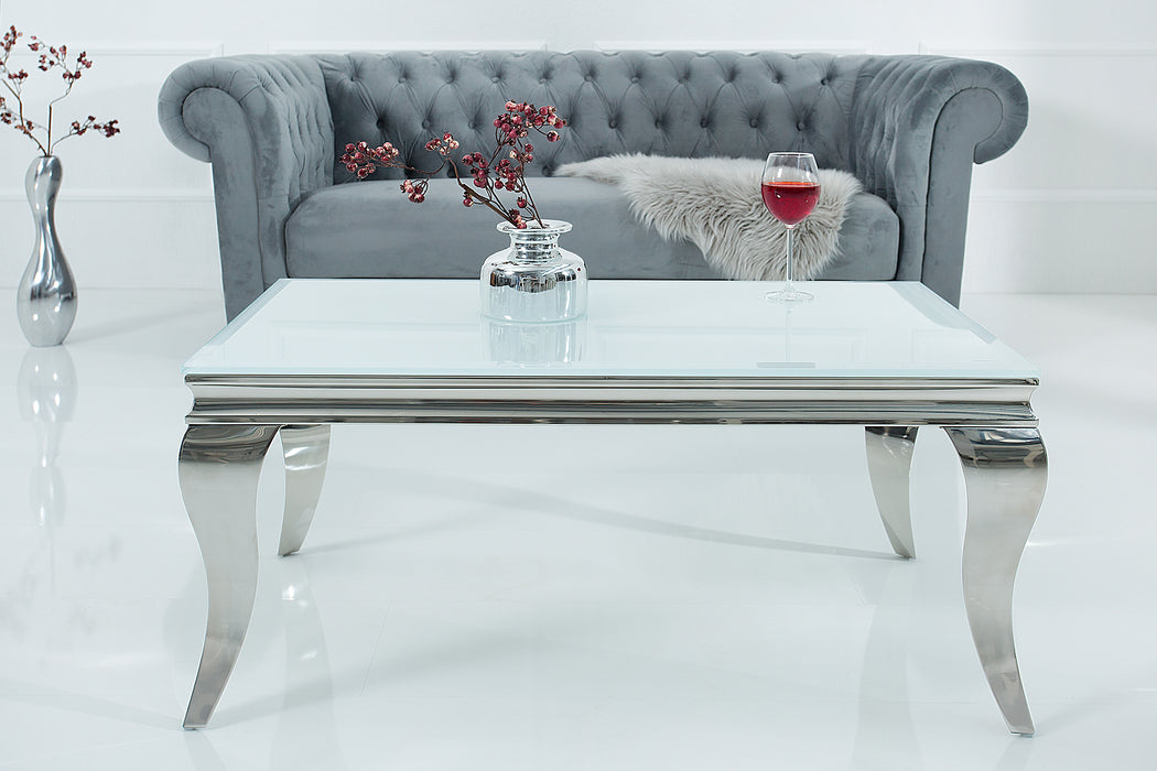 Couchtisch Barock 100cm weiss silber