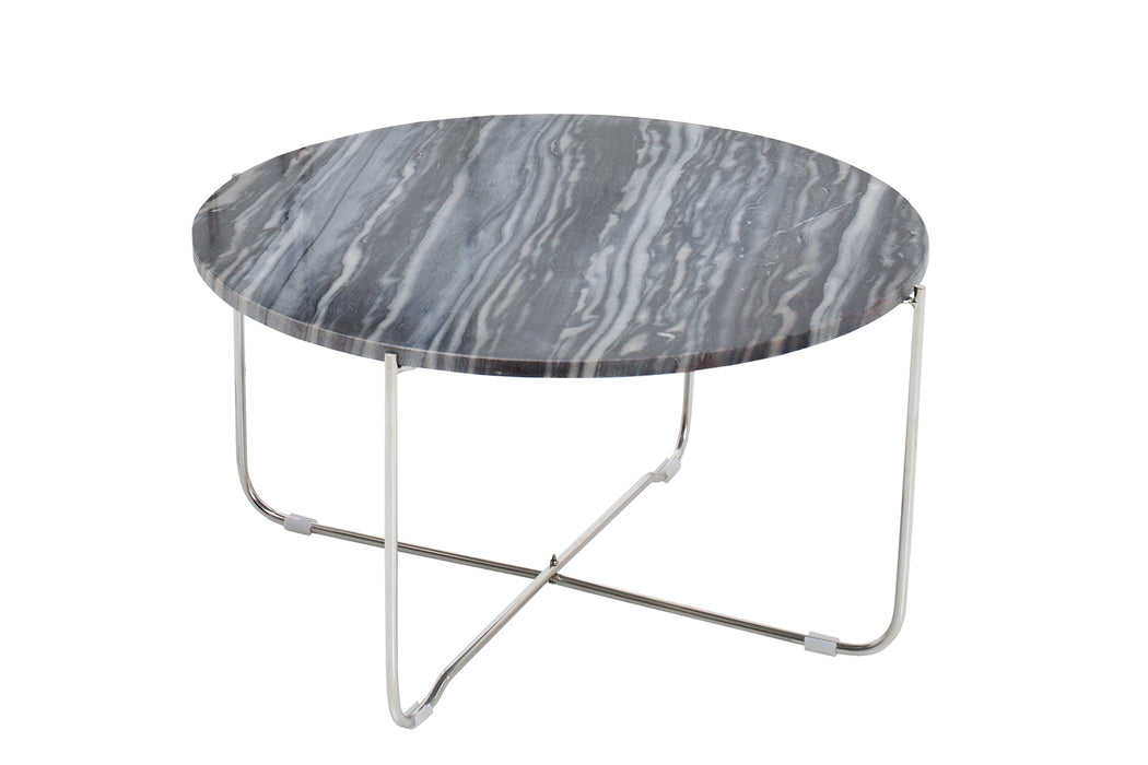 Couchtisch Rega grau Marmor silber