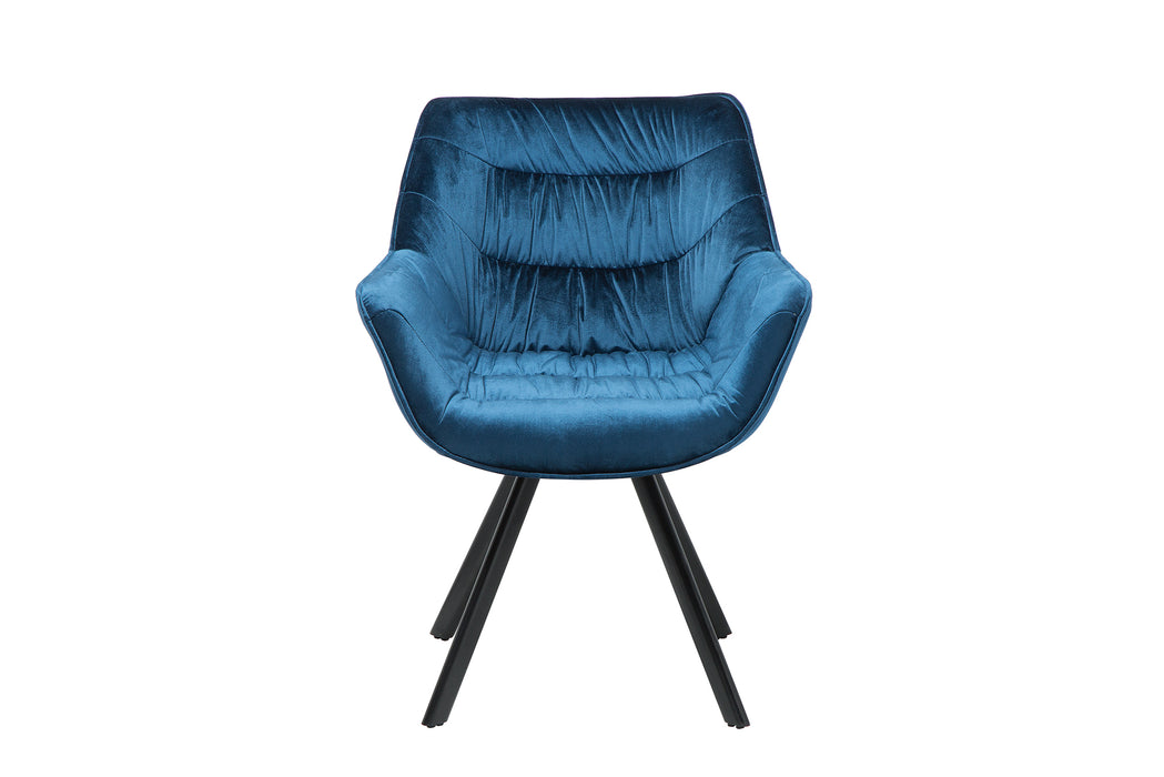 Stuhl The Nordic Comfort Samt blau