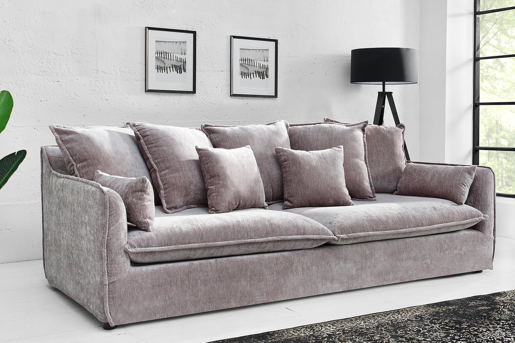 Sofa Clouds 3er Taupe Samt