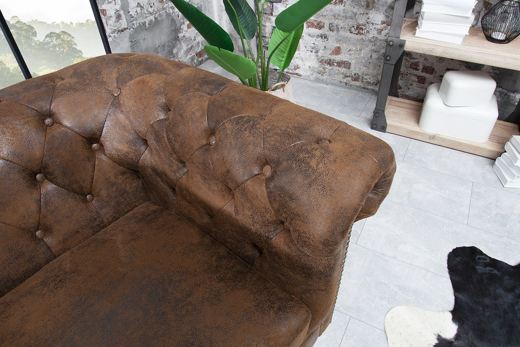 Sessel Chesterfield braun Antik Look