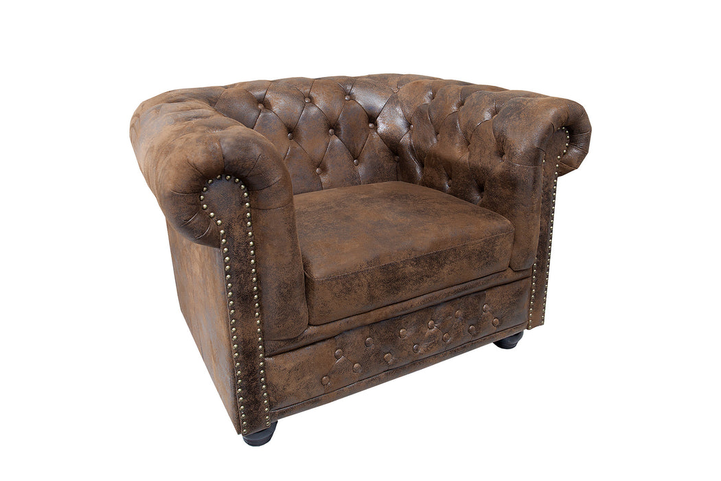 Sessel Chesterfield braun Antik Look