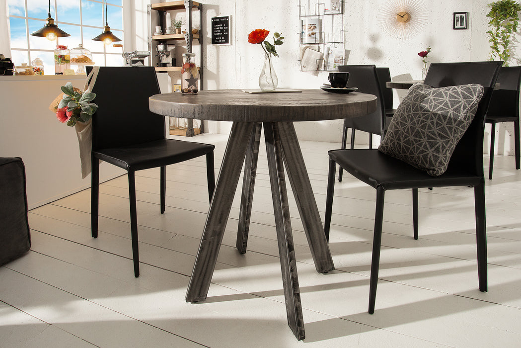 Esstisch Blacksmith 80cm Rund Grau Mango