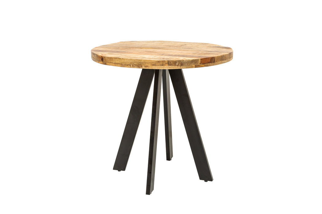 Esstisch Blacksmith 80cm Rund Natur Mango