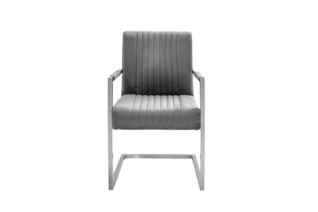Freischwinger Grand Hudson Grau Samt Armlehne