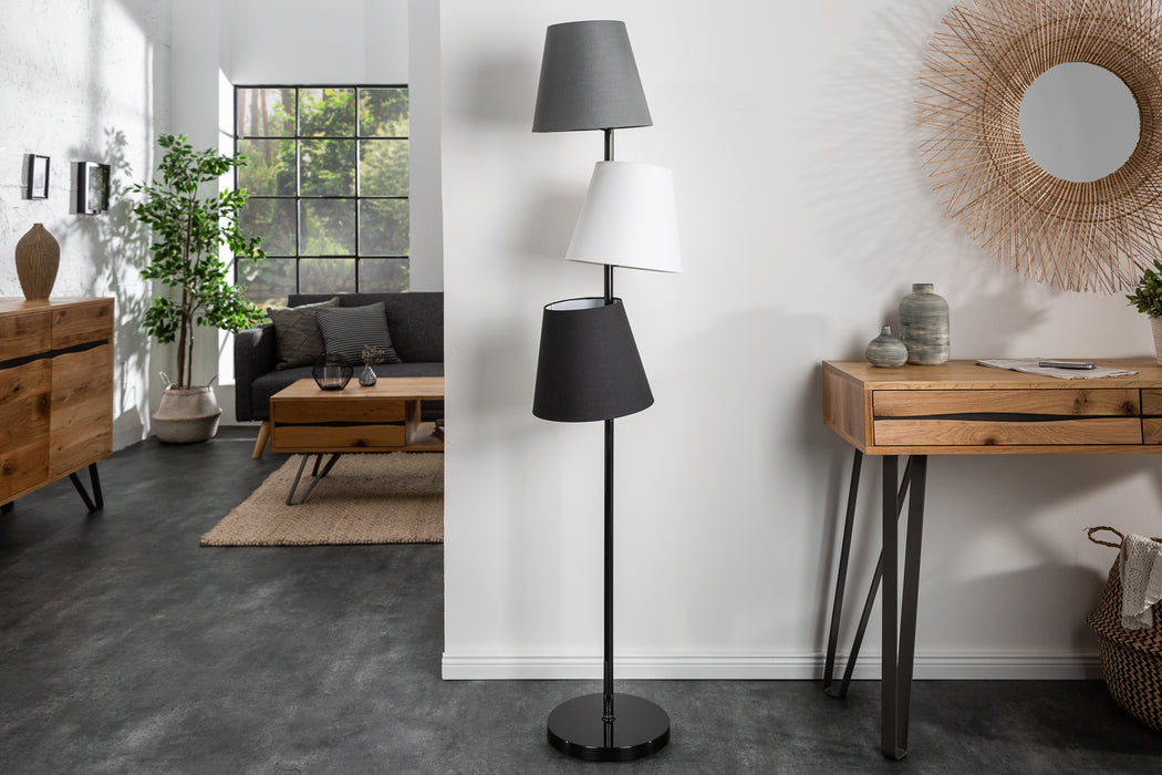 Stehleuchte Elegant 163cm schwarz grau