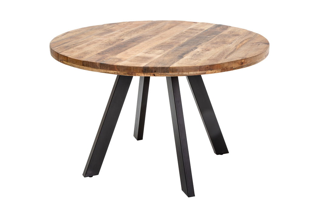 Esstisch Blacksmith 120cm Rund Natur Mango