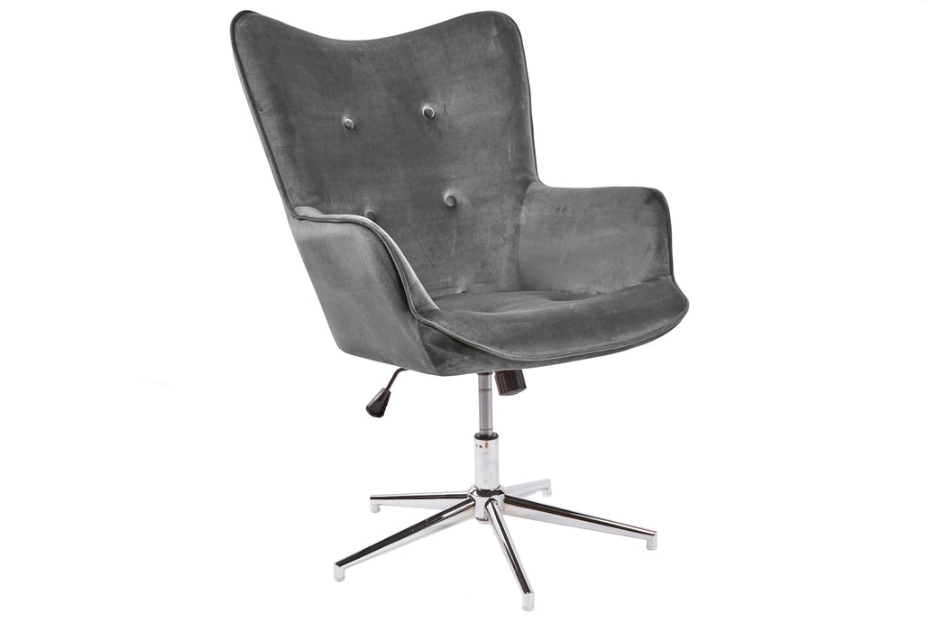Drehstuhl Lounge 100-110cm grau Samt