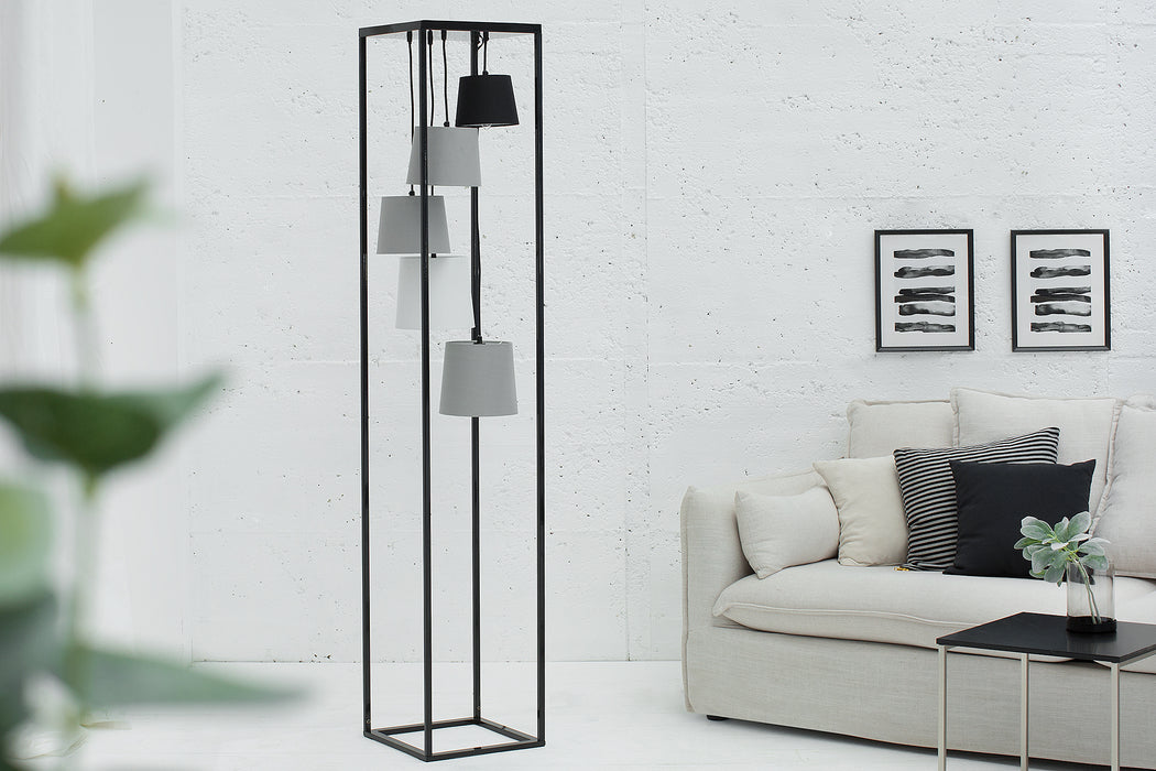 Stehleuchte Elegant 180cm schwarz grau
