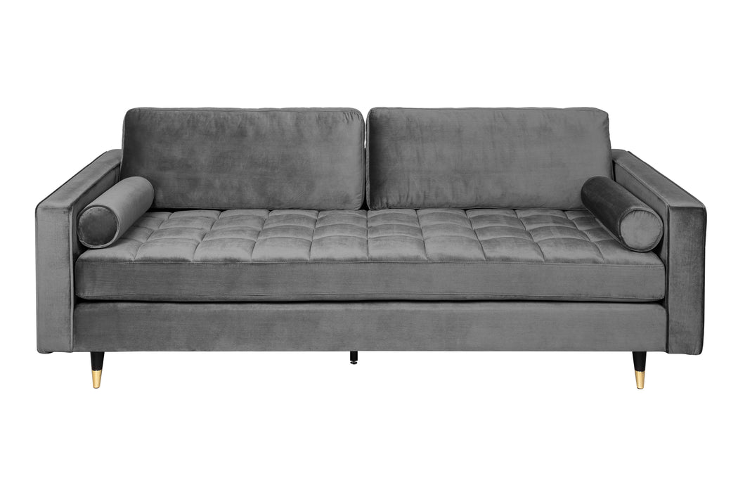 Sofa Plush Velvet 220cm Grau Samt