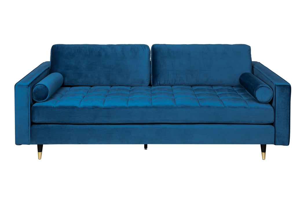 Sofa Plush Velvet 220cm Petrol Blau Samt