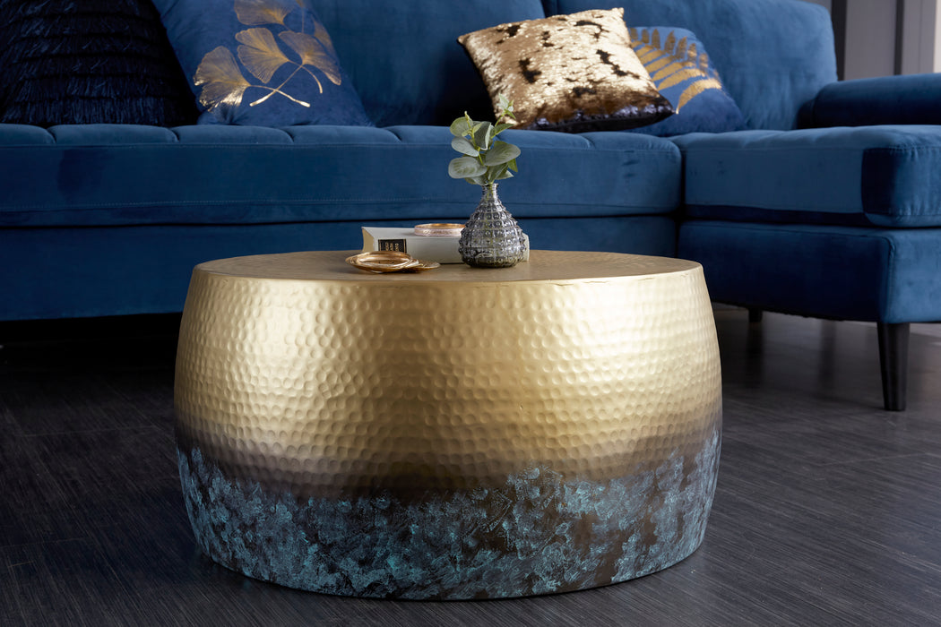 Couchtisch Eastward III 60cm gold mit Patina