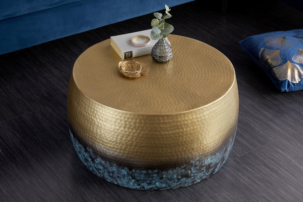 Couchtisch Eastward III 60cm gold mit Patina