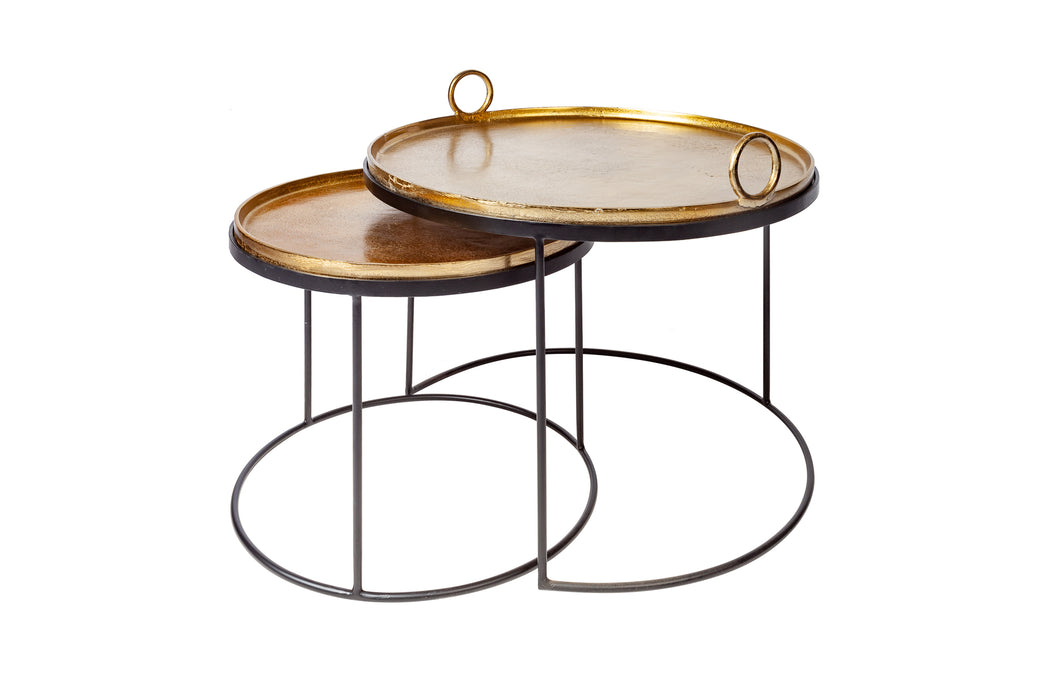 Beistelltisch Jura Oriental 2er Set gold