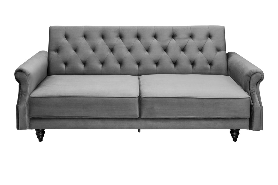 Schlafsofa Sofia Plus 220cm Grau Samt