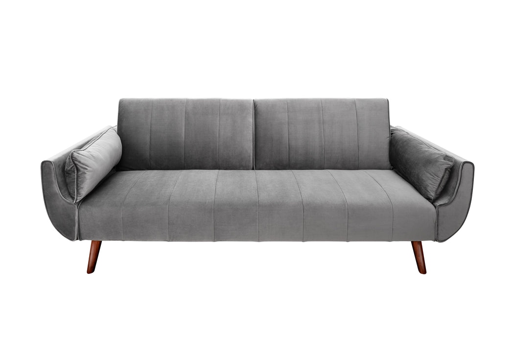 Schlafsofa Sofia Plus 215cm silbergrau Samt