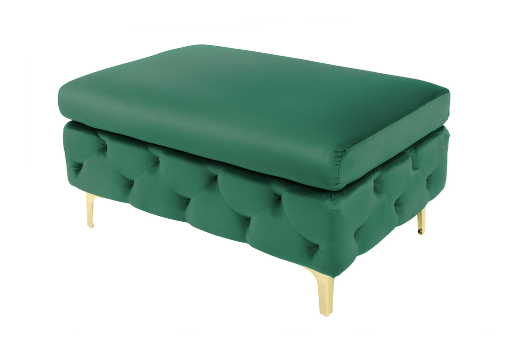 Hocker Barock smaragdgrün Samt