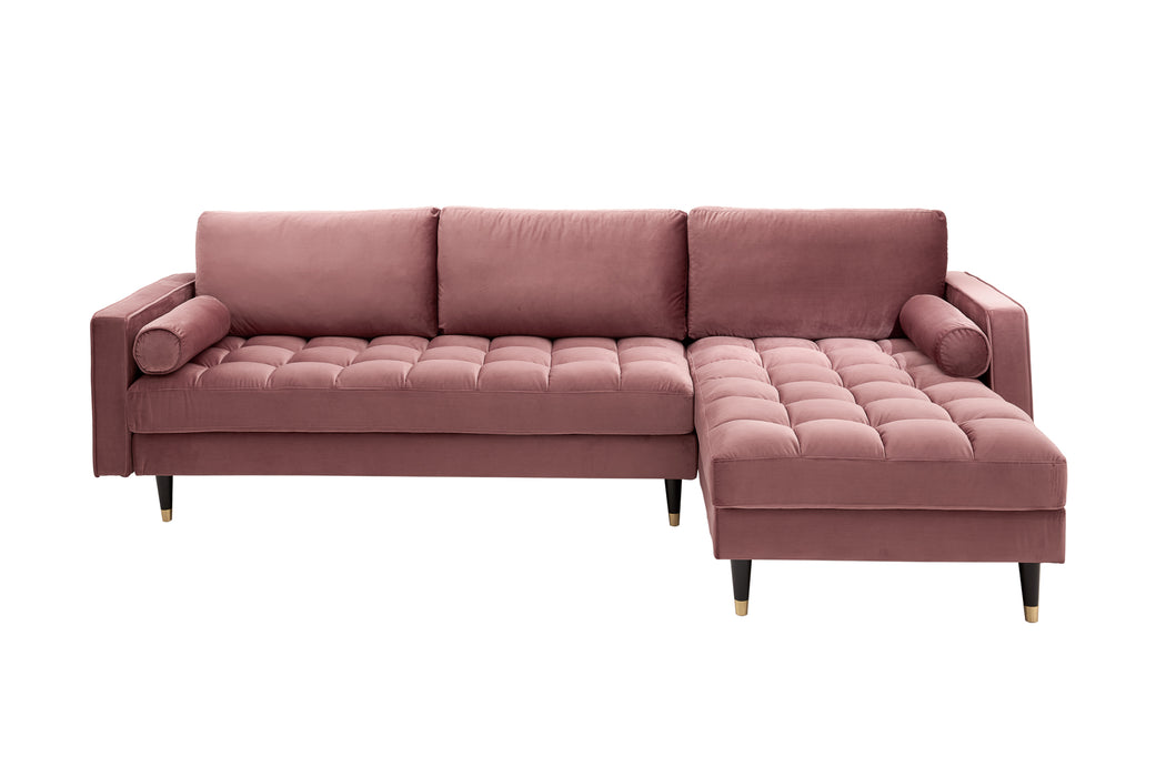Ecksofa Plush Velvet II 260cm altrosa Samt