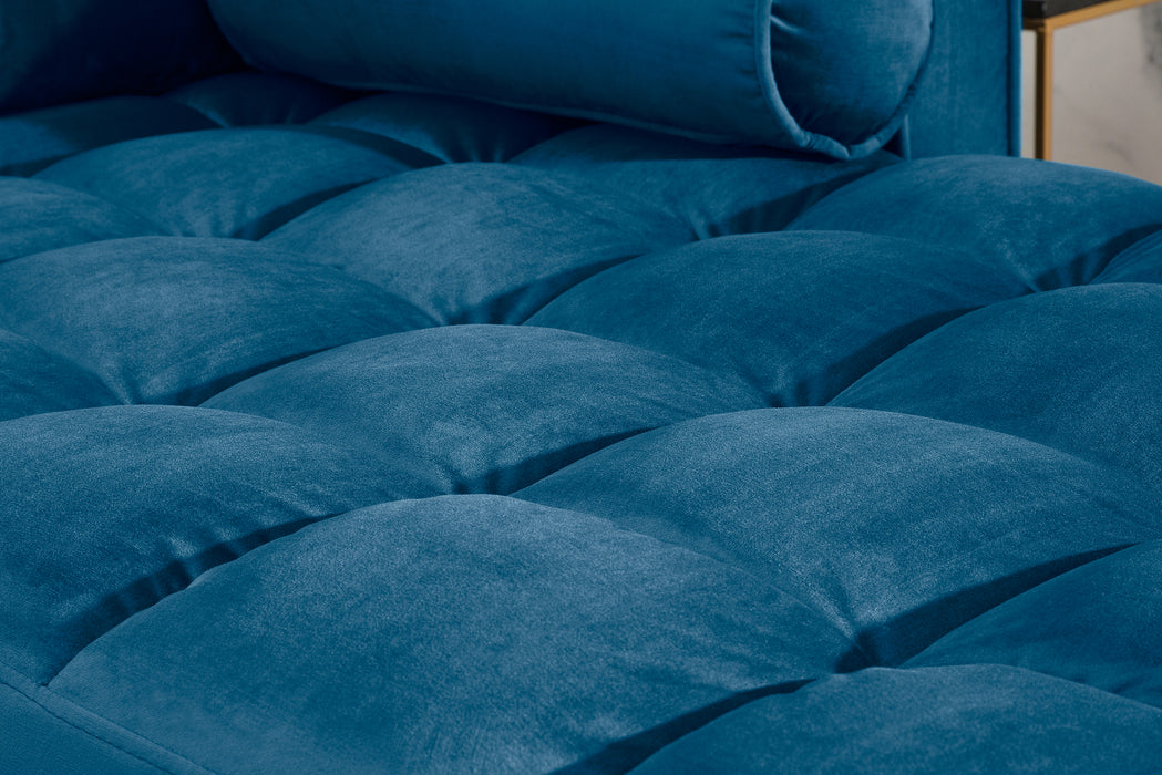 Ecksofa Plush Velvet II 260cm petrol blau Samt