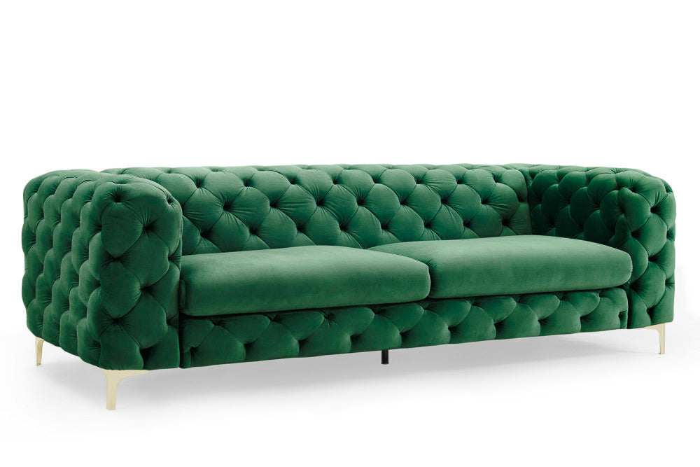Sofa Barock 240cm Smaragdgrün Samt