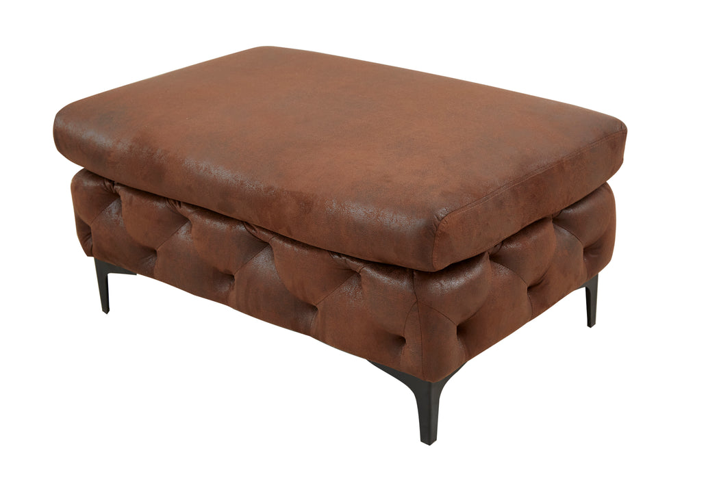 Hocker Barock Microfaser antik braun