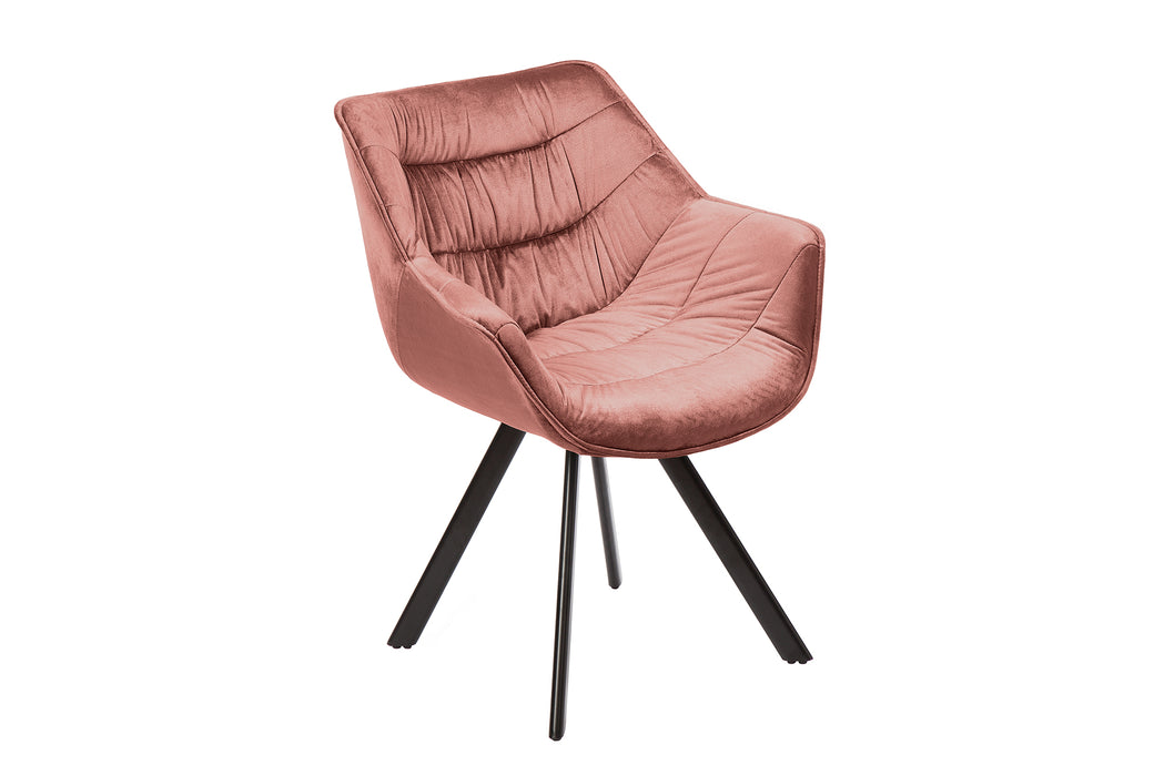 Stuhl The Nordic Comfort Samt altrosa Armlehne