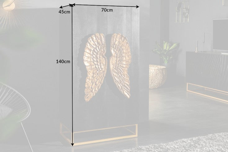 Highboard Fly 140cm Mango schwarz