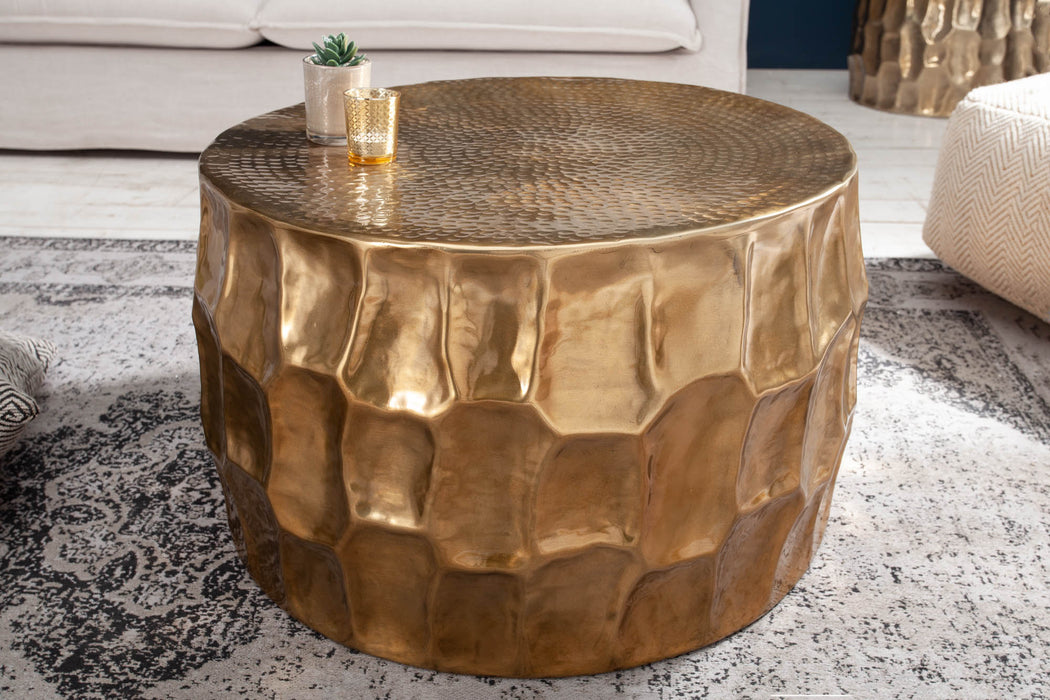 Couchtisch Natural Orient 68cm Aluminium gold